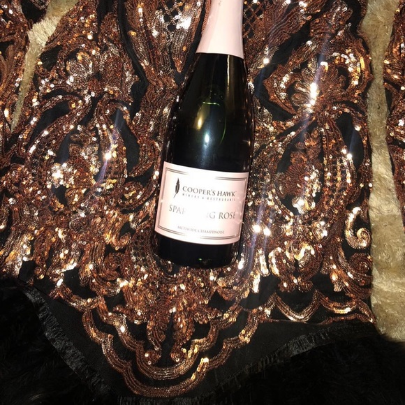 Rose gold open back party dress  if you can sew 🧵 I added the ostrich feathers - Picture 4 of 14